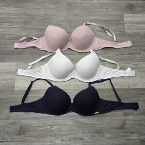 Nautica Intimates Pink White & Navy Blue Bra Women's 34C